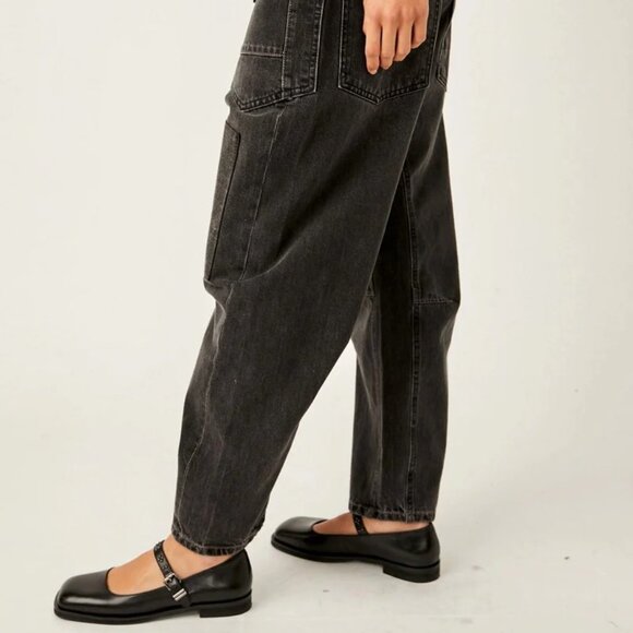Free People We The Free Moxie Pull-On Barrel Jeans - Picture 2 of 15